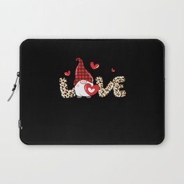 Cute Gnome Heart Love Leopard Valentine Laptop Sleeve