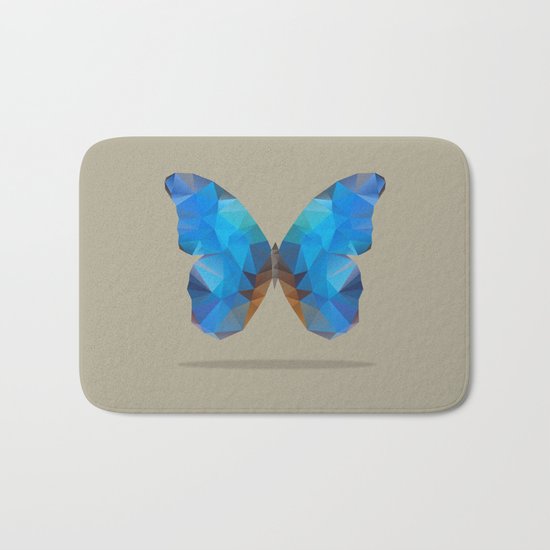 Blue Butterfly Bath Mat