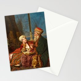 The Lesson, 1837 by Ferdinand Georg Waldmuller Stationery Card