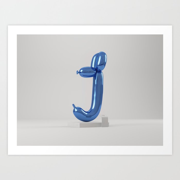 "J" Jeff Koons letter Art Print