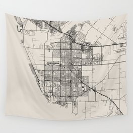 USA, Oxnard City Map Drawing Wall Tapestry