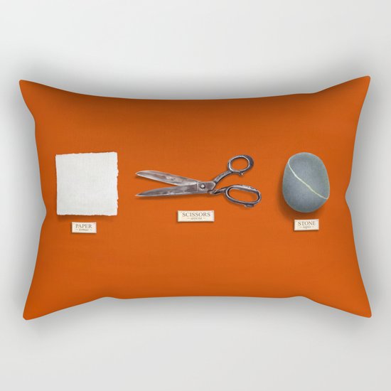 Paper, Scissors, Stone Rectangular Pillow