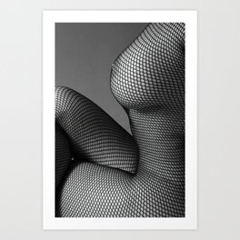 Seductive beauty Our photo collection presents sensual pinup models with sexy fishnet outfits and be Art Print