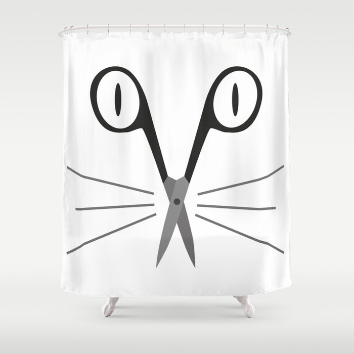 scissors cat Shower Curtain