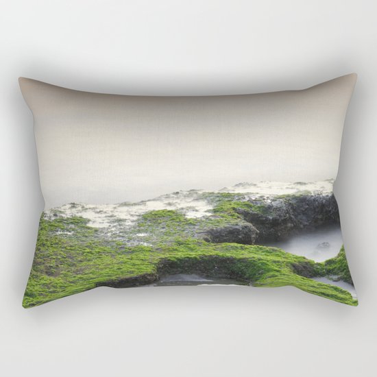 "Green, white and red beach" Rectangular Pillow