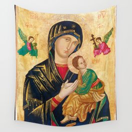 Our Mother of Perpetual Help Virgin Mary Wall Tapestry