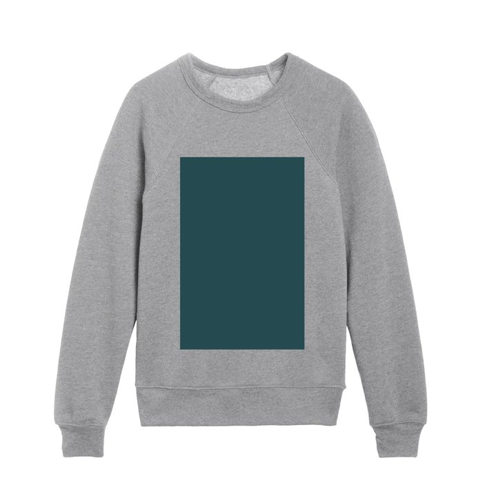 Dark Blue-green Gray Solid Color Pairs Pantone Atlantic Deep 19-4726 TCX Kids Crewneck