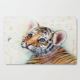 Tiger Cub Watercolor Cutting Board