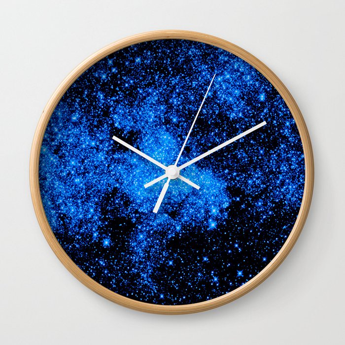 gALAXy Midnight Blue Stars Wall Clock