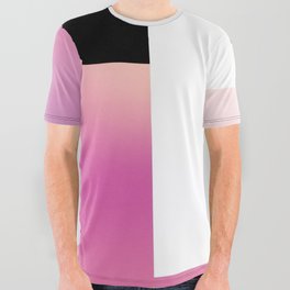 Bold Ombre Color Block Pink White Black All Over Graphic Tee
