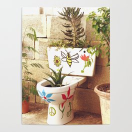 Toilet Art | WC Succulent Planter  Poster