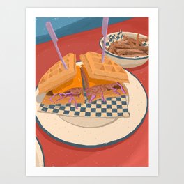 Waffle Burger Art Print