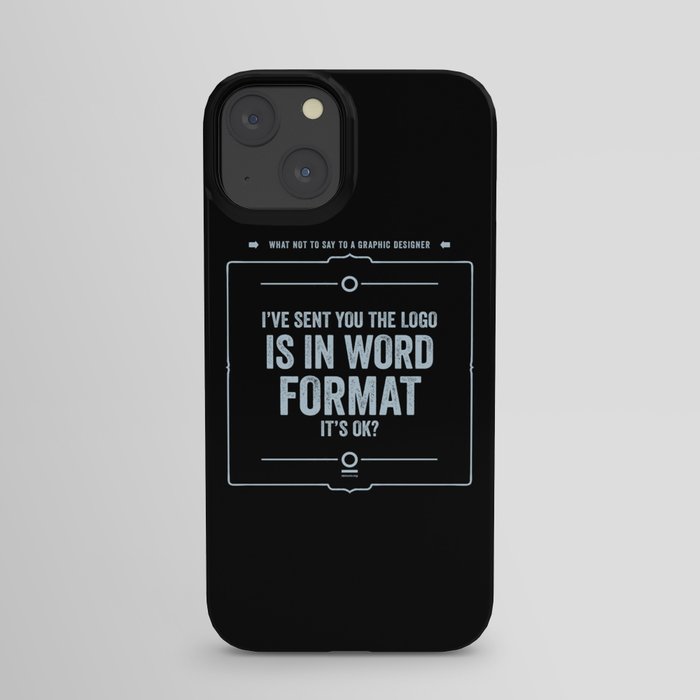 What not to say to a graphic designer. - "Word" iPhone Case