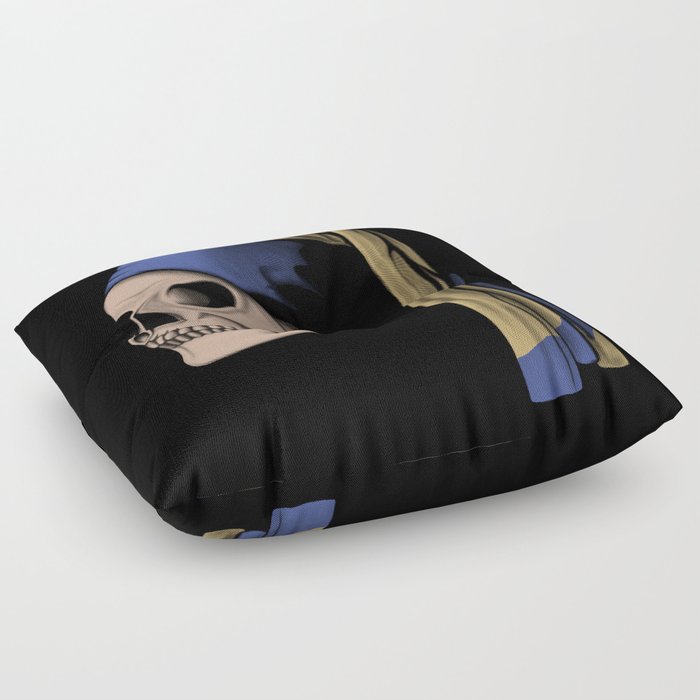 The Skull with a Pearl Earring Floor Pillow