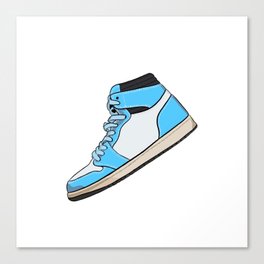 Blue and white high top sneaker Canvas Print