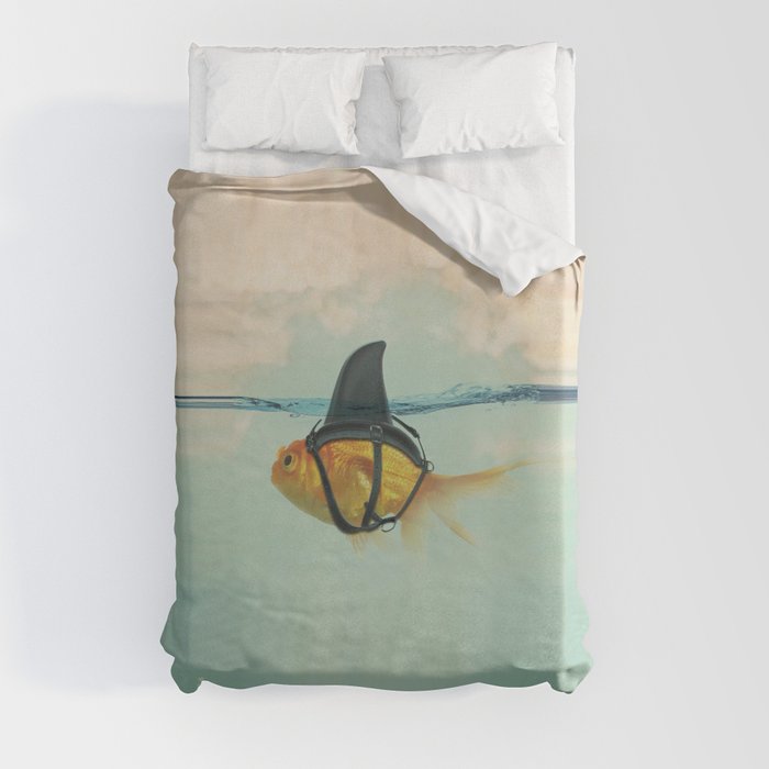 Brilliant DISGUISE - Goldfish with a Shark Fin Duvet Cover