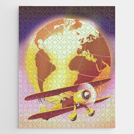 Vintage Plane and Globe Jigsaw Puzzle