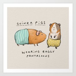 Guinea Pigs Wearing Baggy Pantaloons Art Print