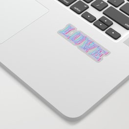 Love Anaglyph Glitch Sticker | Electro, Love, Festival, Goa, Rave, Glitch, Music, Edm, Dancing, Anaglyph 
