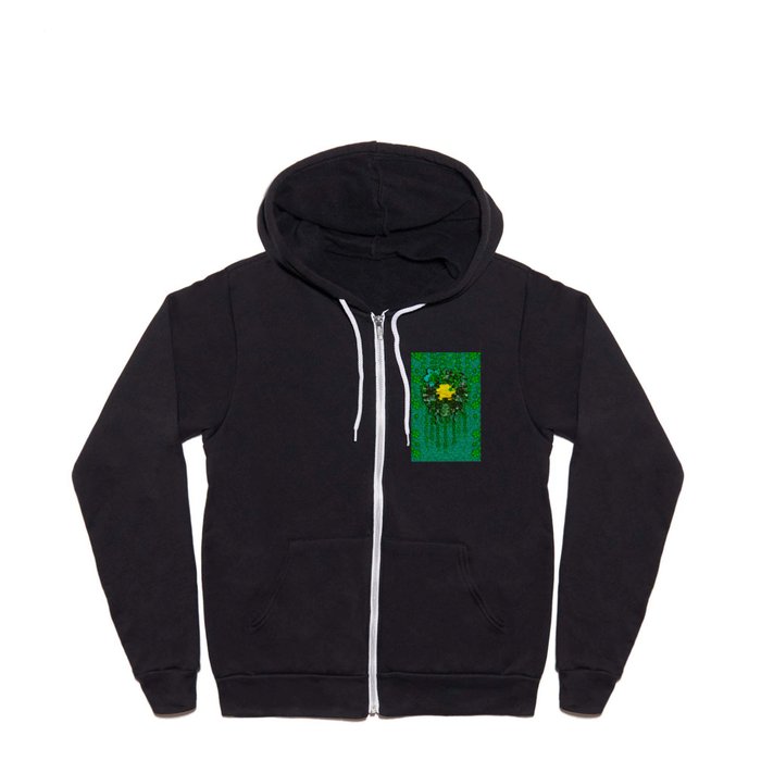 floral moon in the big green shimmering forest Full Zip Hoodie