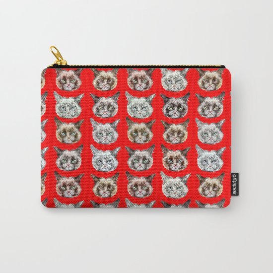 Cats Cats Cats on Red Carry-All Pouch
