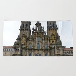 Spain Photography - Cathedral In Santiago De Compostela Beach Towel