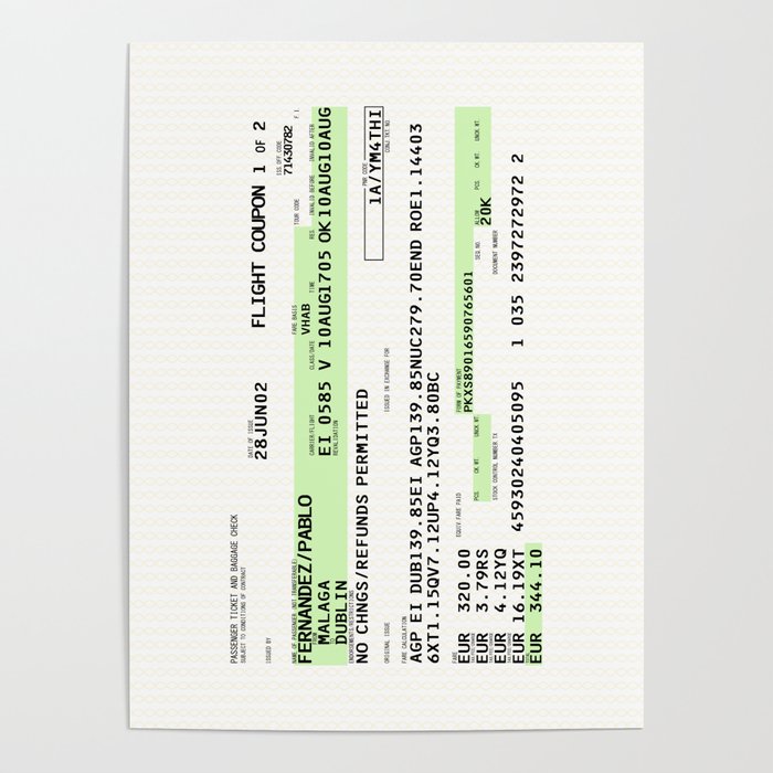 Boarding Pass - retro Poster
