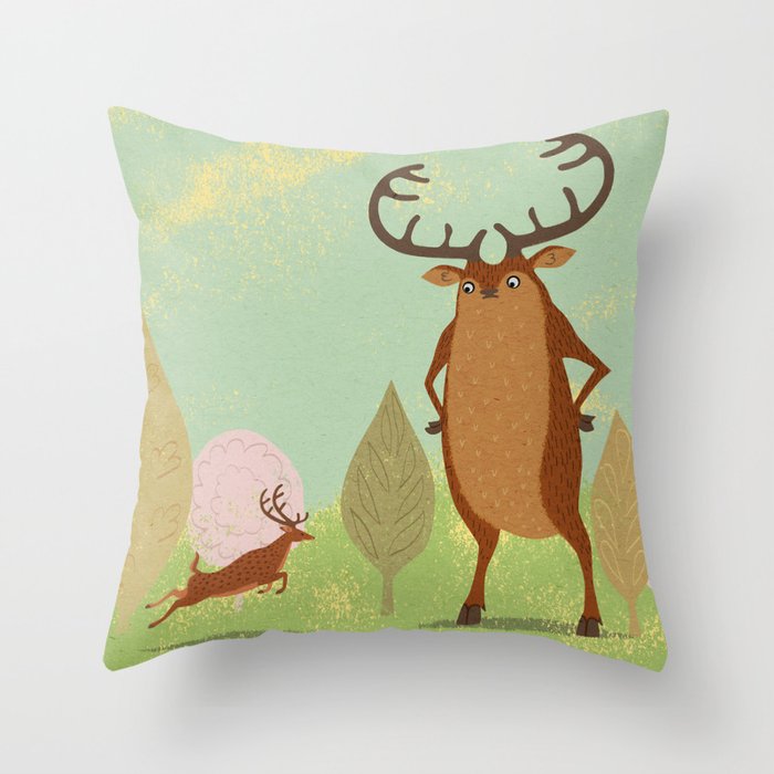 Deer God Throw Pillow
