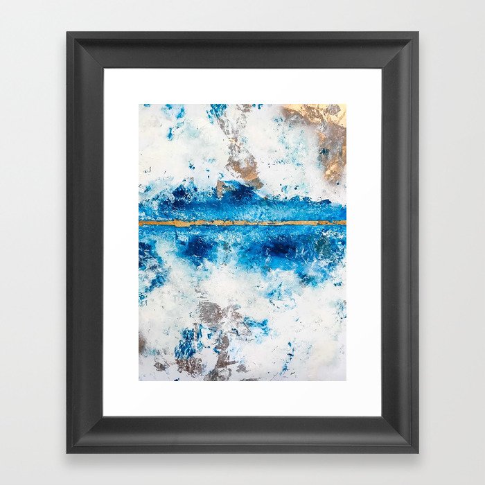 Blue Skies: a pretty, minimal abstract mixed-media piece in blue, white ...