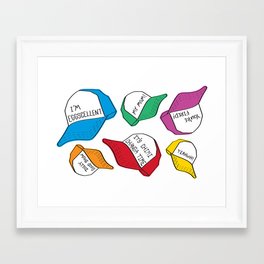 Regular Show Hats Framed Art Print