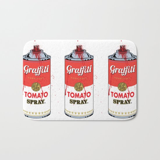 Graffiti Tomato Spray Can Bath Mat