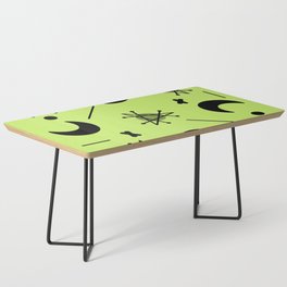 Moons & Stars Atomic Era Abstract Chartreuse Coffee Table