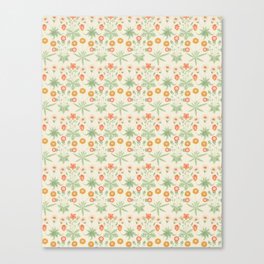 Daisy by William Morris - Beige Reconstructed Pattern Canvas Print