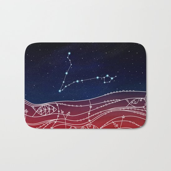 Pisces Constellation Design Bath Mat