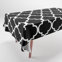 Moroccan Trellis (White & Black Pattern) Tablecloth