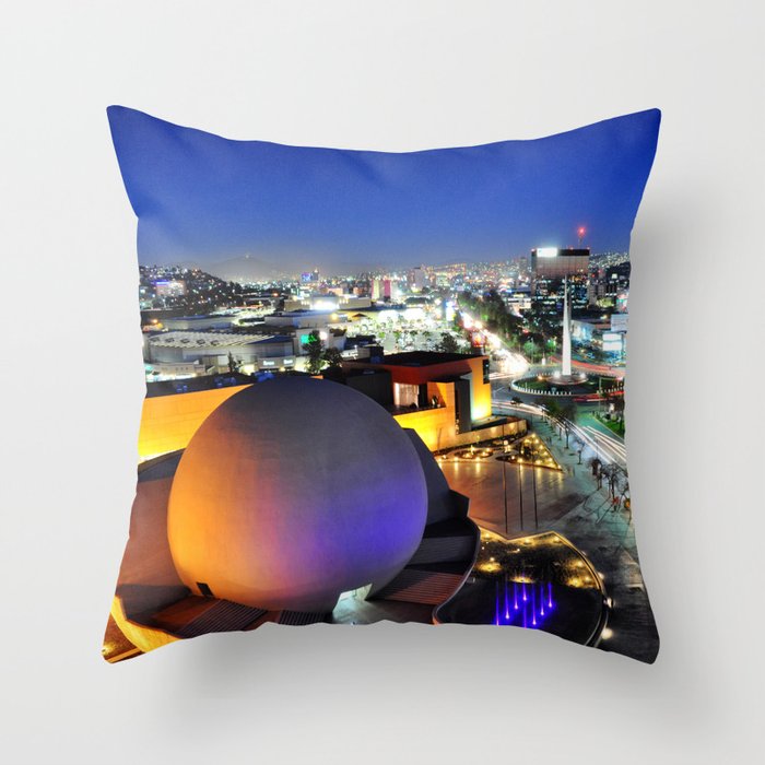 Mexico Photography - Night Life In The City Throw Pillow