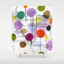 abstract background pattern, with circles, lines, strokes and splashes, art inspired, seamless Shower Curtain