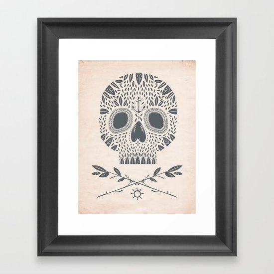 LEAF SKULL Framed Art Print