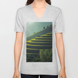 Thailand Rice Plantation V Neck T Shirt