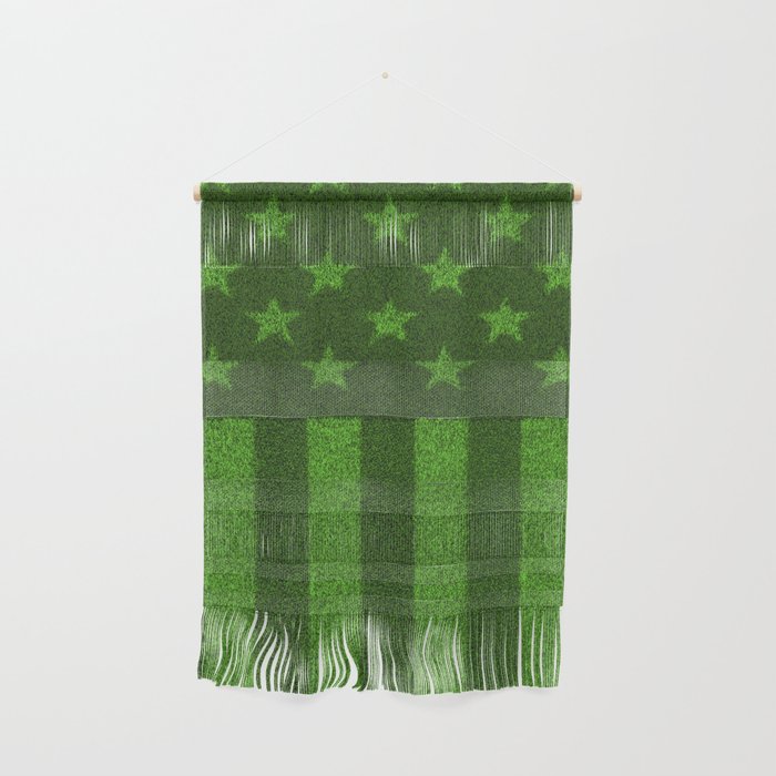 The grass and stripes / 3D render of USA flag grown from grass Wall Hanging