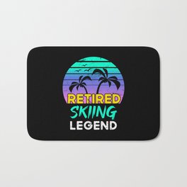 Retired Skiing Legend Retirement Gift 80's Retro Bath Mat