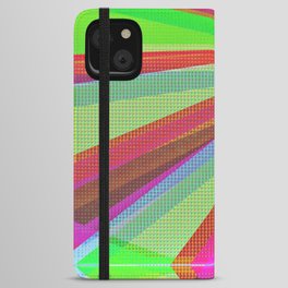 Green pink pop art rays iPhone Wallet Case