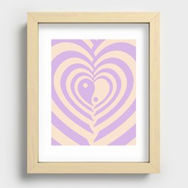 Lilac 70s Yin Yang Psychedelic Hearts Pattern (xii 2021) Recessed Framed Print