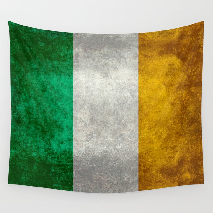 Republic of Ireland Flag, Vintage grungy Wall Tapestry by ...