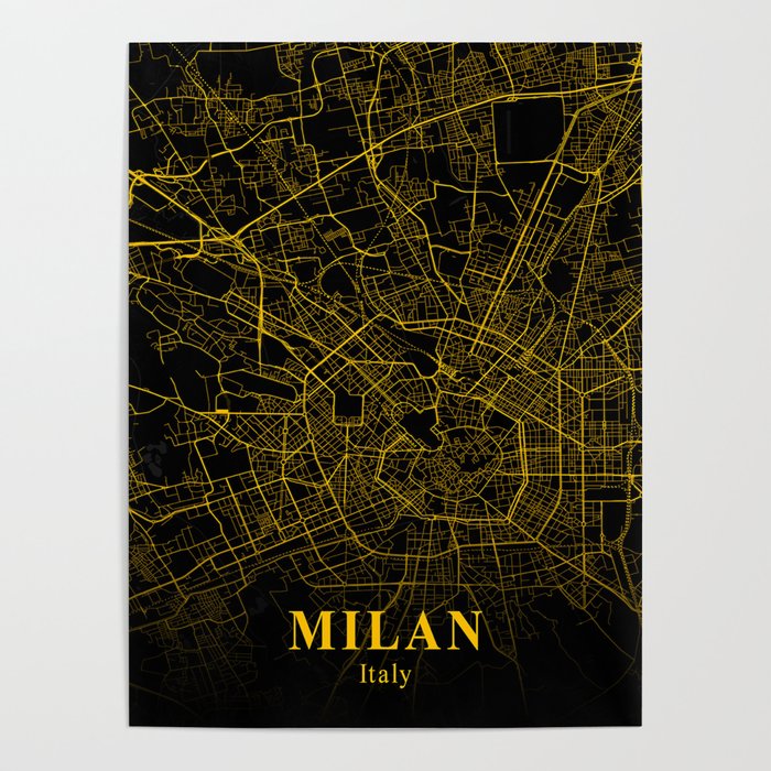 Milan map Poster