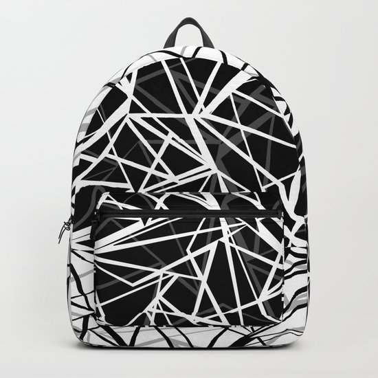 Black white combination pattern . Mesh . Backpack
