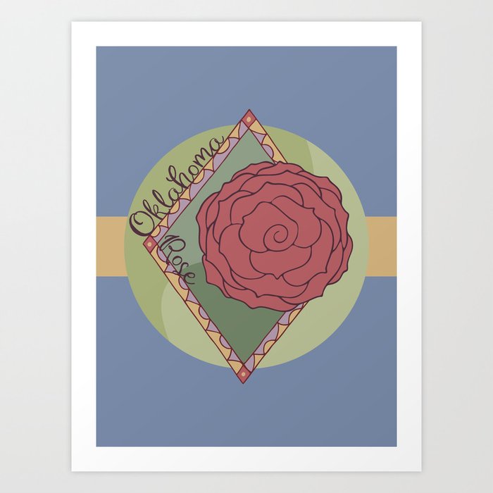 Oklahoma State Flower: Oklahoma Rose Art Print