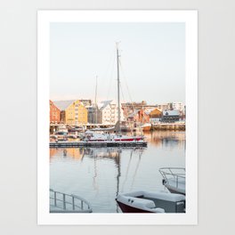 Morning Light In Snowy Tromso Norway Photo | Boats In Harbor Art Print | Europe Travel Photography Art Print