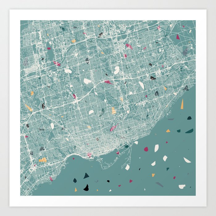 Toronto - City Map - Terrazzo Art Print