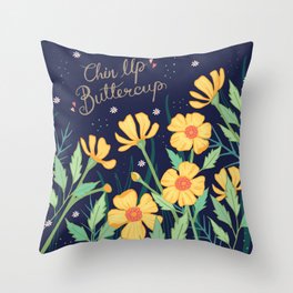 Chin Up Buttercup Throw Pillow
